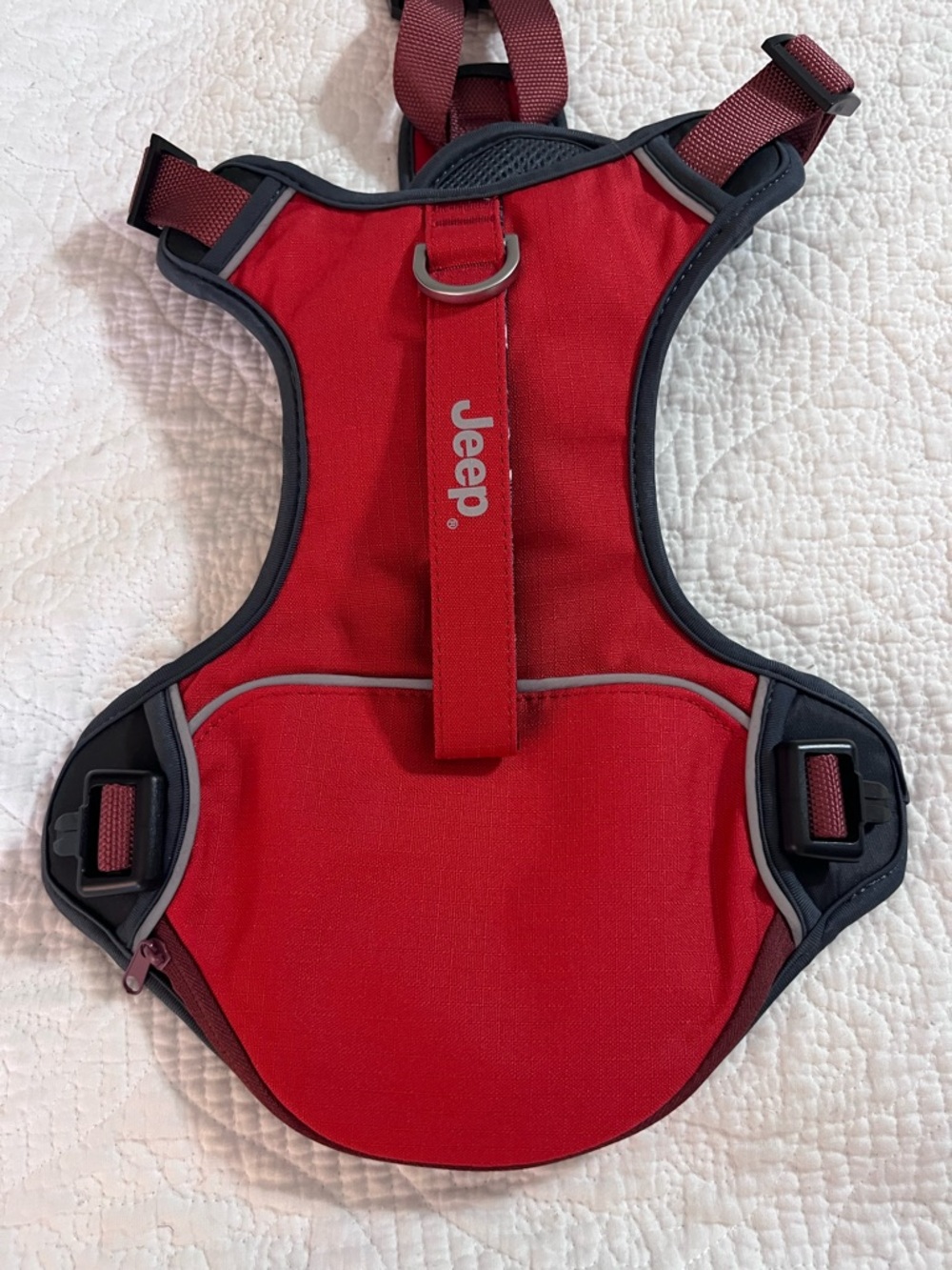 Jeep Red and Black Reflective Trim Dog Harness
